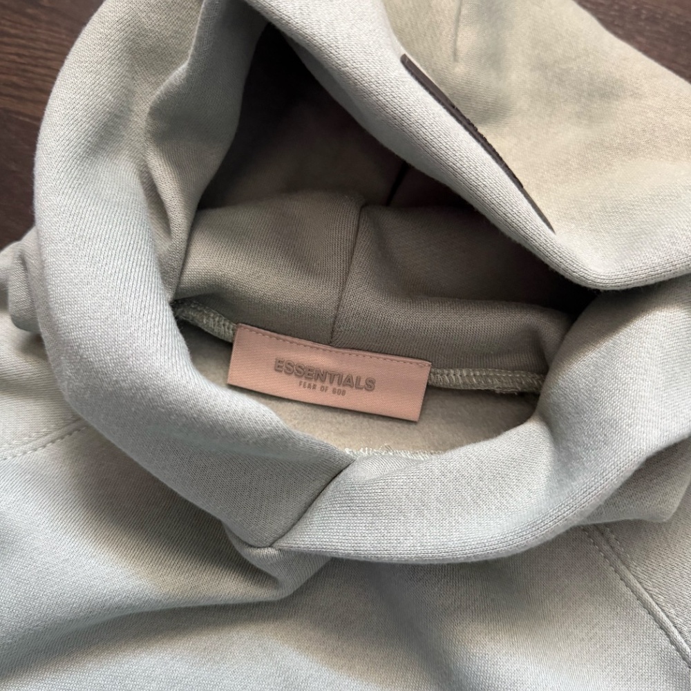 Fear of God Essentials Hoodie SS22 Sycamore Blue&Green Size Small - Picture 3 of 5